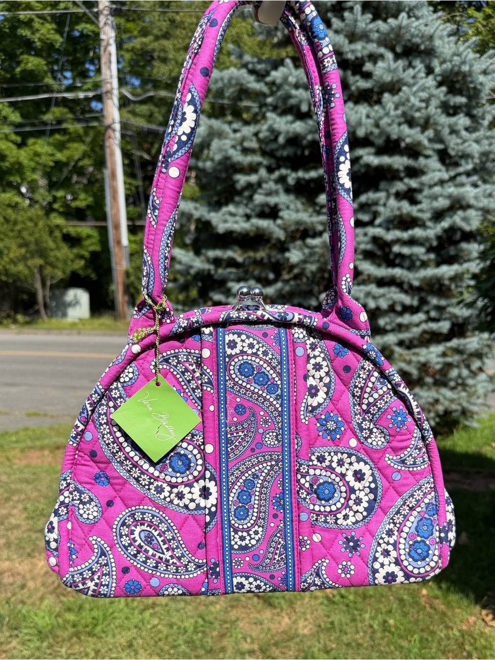 Vera Bradley Eloise Boysenberry Kiss Lock Frame Shoulder Bag NWT READ